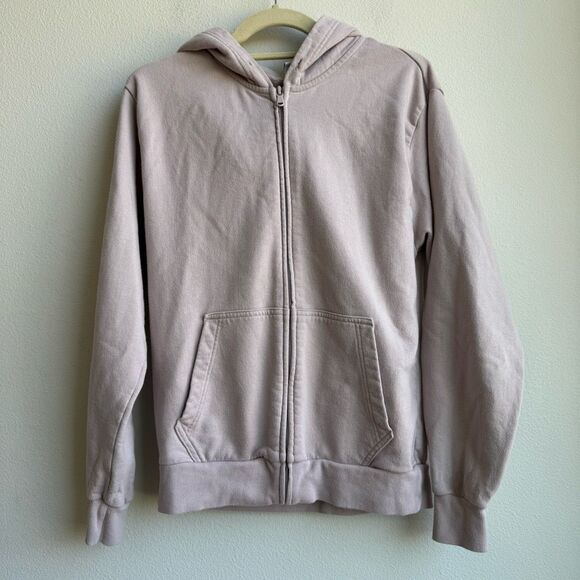 Aritzia Sunday Best Super Fleece Full zip Up Mauve Punk Size Medium READ - Picture 1 of 8